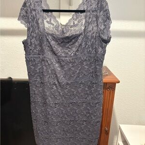 Macy's Sophisticated Lace Dress in Gray Cocktail Wedding